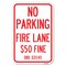 Signmission Missouri No Parking Fire Lane $50 Fine Heavy-Gauge Aluminum Sign, 12" x 18", A-1218-23874 A-1218-23874 - alternate 1
